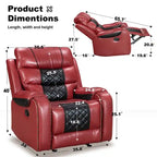 Fauteuil inclinable grand format en similicuir, design américain, pour le salon