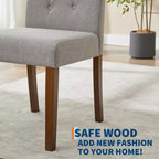 Parsons-Esszimmerstühle mit Knopfheftung, Set aus 6/4 Stück – gepolsterte Küchenstühle aus Stoff mit Holzbeinen und gepolsterten Sitzen – moderner Stil