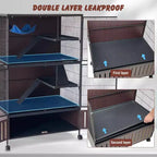 Cage pour petits animaux, cage pour furet : habitat à 5 niveaux de 59 po avec meuble de rangement, comprend un hamac, des roulettes, des rampes amovibles et des bacs faciles à nettoyer
