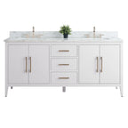 Mobile bagno Vanity Art 72 con doppio lavabo e piano in marmo composito