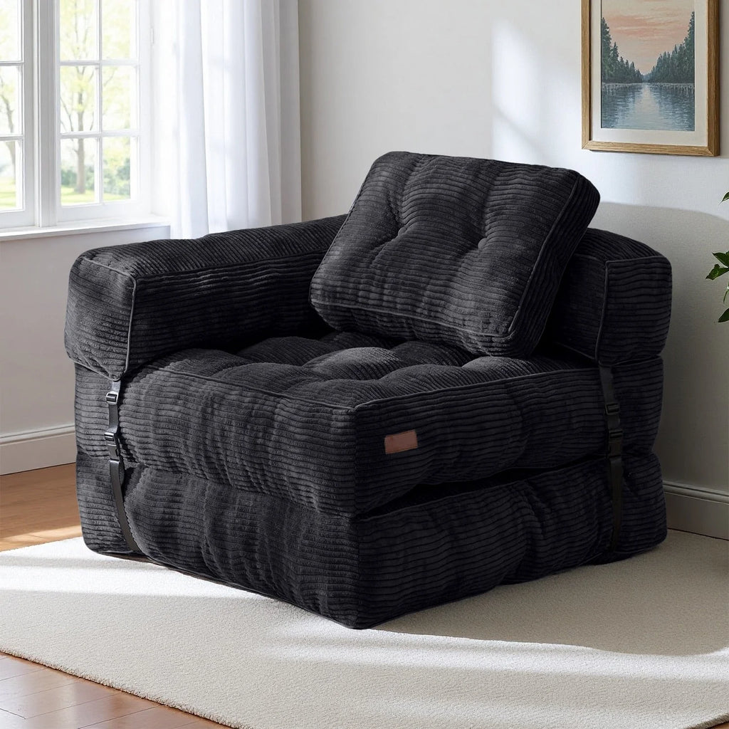 Składana sofa z funkcją spania, narożna sofa podłogowa w kształcie litery L