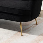 Kleines Mini-Sofa für zwei Personen mit goldenem Metallbein – 2 Sitzplätze