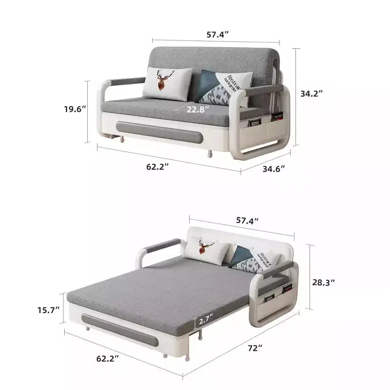 Luck Live modernes 62,2-Zoll-Schlafsofa, multifunktionales Schlafsofa mit Stauraum