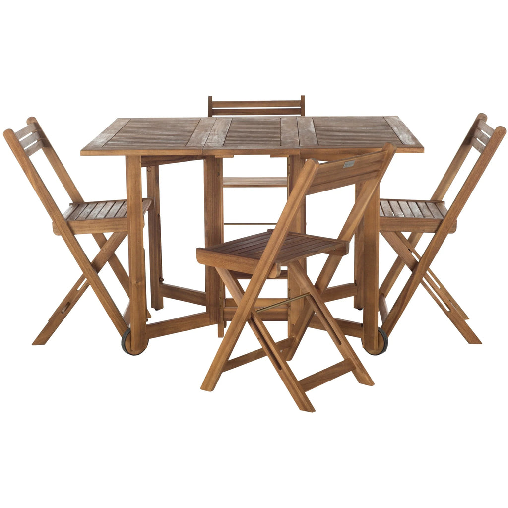 SAFAVIEH Outdoor Brandy 5dílná sestava venkovního jídelního stolu - 43Wx35Dx29H