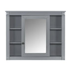 36-Zoll moderner Waschtischunterschrank mit Aufsatzwaschbecken und Spiegelschrank, 2 Türen und 2 Schubladen