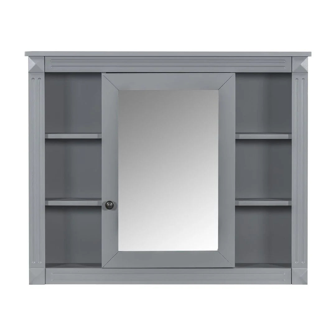 36-Zoll moderner Waschtischunterschrank mit Aufsatzwaschbecken und Spiegelschrank, 2 Türen und 2 Schubladen