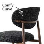 Conjunto de 4 cadeiras de jantar modernas estofadas com encosto curvo, cadeiras laterais sem braços com estrutura de ferro para sala de jantar e cozinha - Panipeachy