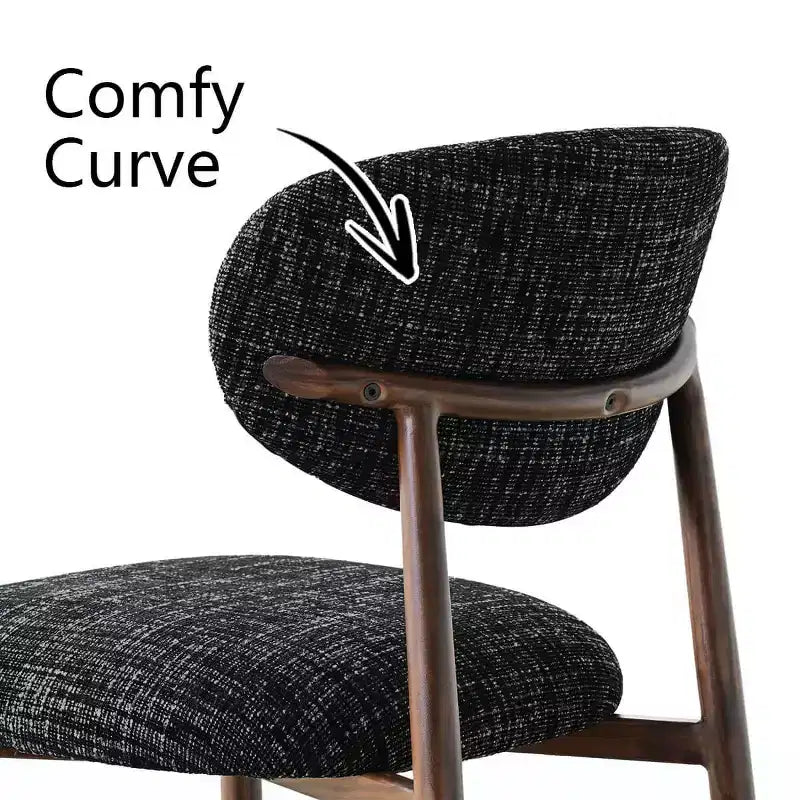 Conjunto de 4 cadeiras de jantar modernas estofadas com encosto curvo, cadeiras laterais sem braços com estrutura de ferro para sala de jantar e cozinha - Panipeachy