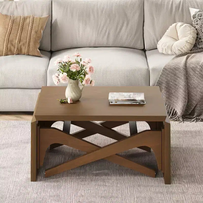 2-in-1-Couchtisch, ausziehbarer Esstisch, höhenverstellbarer Tisch für Zuhause und Büro, platzsparend – ModernLuxe