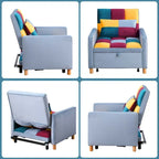 Aukfa Schlafsessel, umwandelbarer Einzelschlafsofa-Sessel mit Kissen