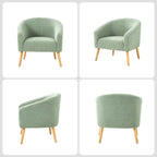 Nowoczesny fotel boucle Sheila 30 W z nogami z litego drewna, zestaw 2 szt., HULALA HOME