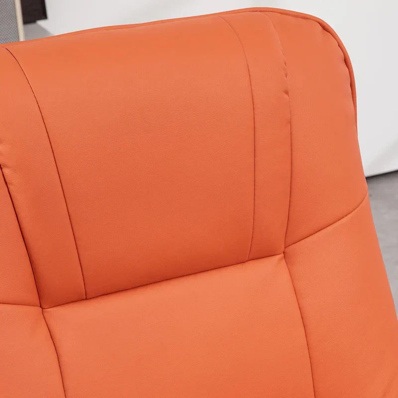 Fauteuil inclinable HomCom en similicuir, réglable, à base pivotante et commande manuelle, avec repose-pieds confortable et relaxant