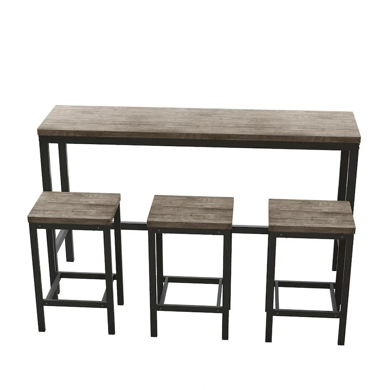 Bistrotisch-Set mit 3 Hockern