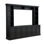4-piece entertainment center wall unit set with bridge for TVs up to 70, TV stand W/adjustable shelves, large media console