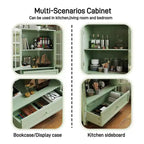 Aufbewahrungsschränke, hölzerner Unterschrank mit 1 Schublade und 2 Glastüren, Sideboard im Landhausstil mit Stauraum für Wohnzimmer