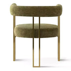 Conjunto de mesa de jantar extensível de redonda para oval com 4 cadeirões de veludo, design moderno com pé central, acomoda até 8 pessoas-Panipeachy