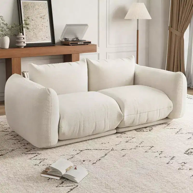 Modulares 2-Sitzer-Sofa aus Chenille-Stoff, Cloud-Sofa mit hoch belastbarem Schaumstoff, kompaktes Sofa ohne sichtbare Füße für kleine Räume