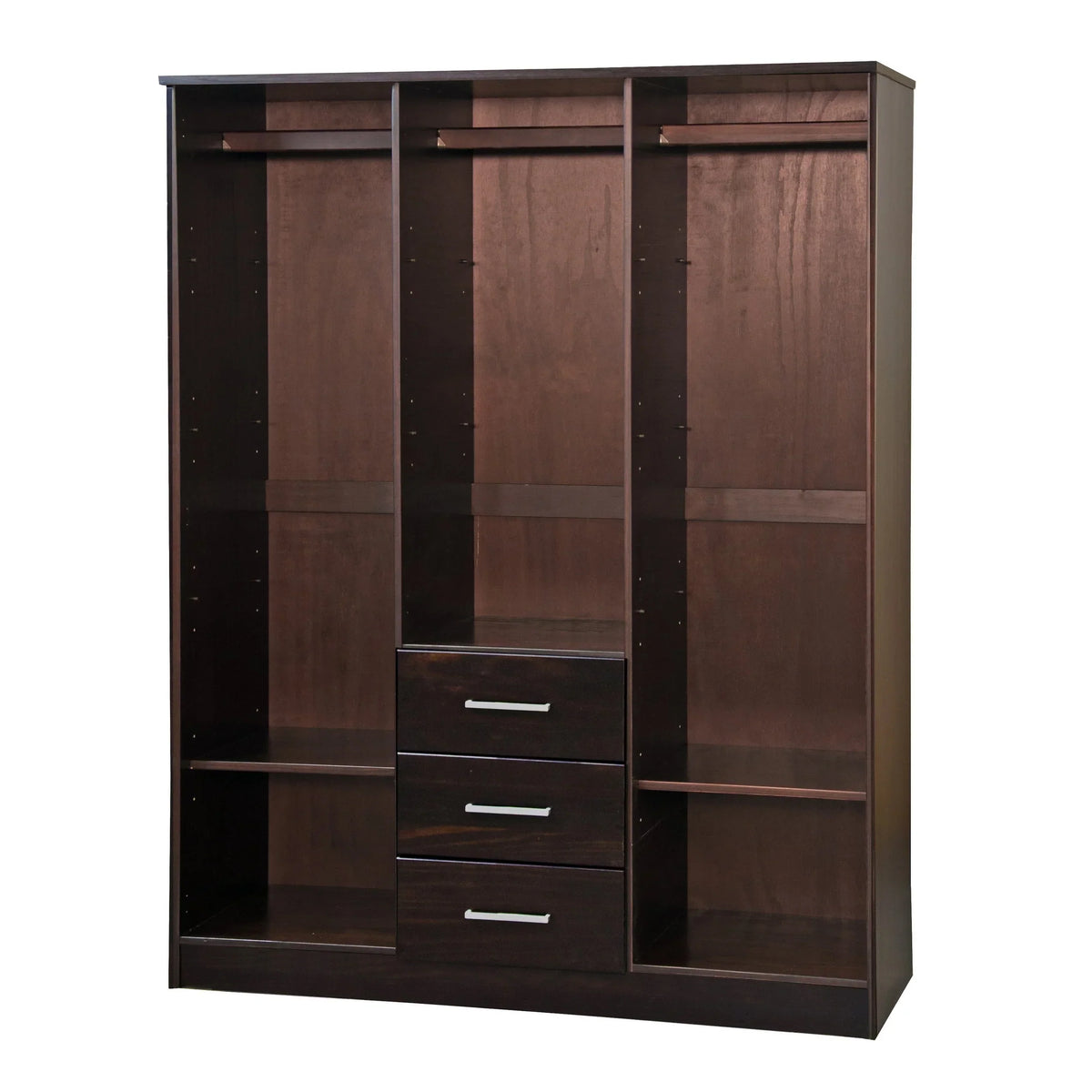 Guarda-roupa Cosmo Palace Imports com 3 portas, 100% madeira maciça, com portas de madeira maciça ou espelhadas