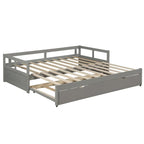 Letto da giorno allungabile con letto estraibile, letto da giorno in legno con letto estraibile