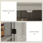 Armoire garde-manger de style champêtre HOMCOM 72 po avec portes de grange, grande armoire de rangement de cuisine avec étagères réglables et tiroir
