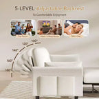 Divano letto trasformabile 3-in-1 Dyonery, divano letto estraibile con tasca laterale e schienale regolabile, montaggio senza attrezzi, divanetto pieghevole