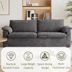 Dyonery 86 Cloud Loveseat-Sofa mit tiefer Sitzfläche und breiten Armlehnenkissen, stabilem Rahmen und atmungsaktivem ergonomischem Design