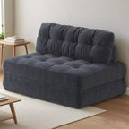 Divano letto futon pieghevole in velluto a coste, poltrona letto trasformabile da pavimento con cuscino e supporto per la schiena