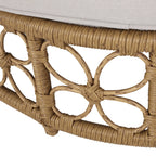 Homan Outdoor-Tagesbett aus Polyrattan mit Kissen, Hellbraun und Beige