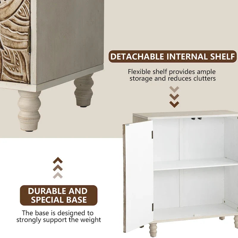 COSIEST Vintage-Sideboard und Buffet-Schrank