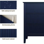 Comò Heynemo a 3 cassetti, comodino in legno verniciato alto 30 pollici con contenitore, ampia cassettiera moderna con guide a sfere