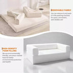 5-in-1-Schlafsofa, 78,8 Zoll, modulares Corduroy-Schlafsofa mit stabilem Rahmen, vielseitiger Futon für kleine Räume, Wohnzimmer und Gästezimmer