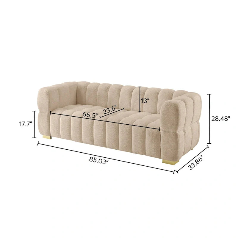 85 modernes Waffelstoff-Sofa, komfortables Freizeitsofa