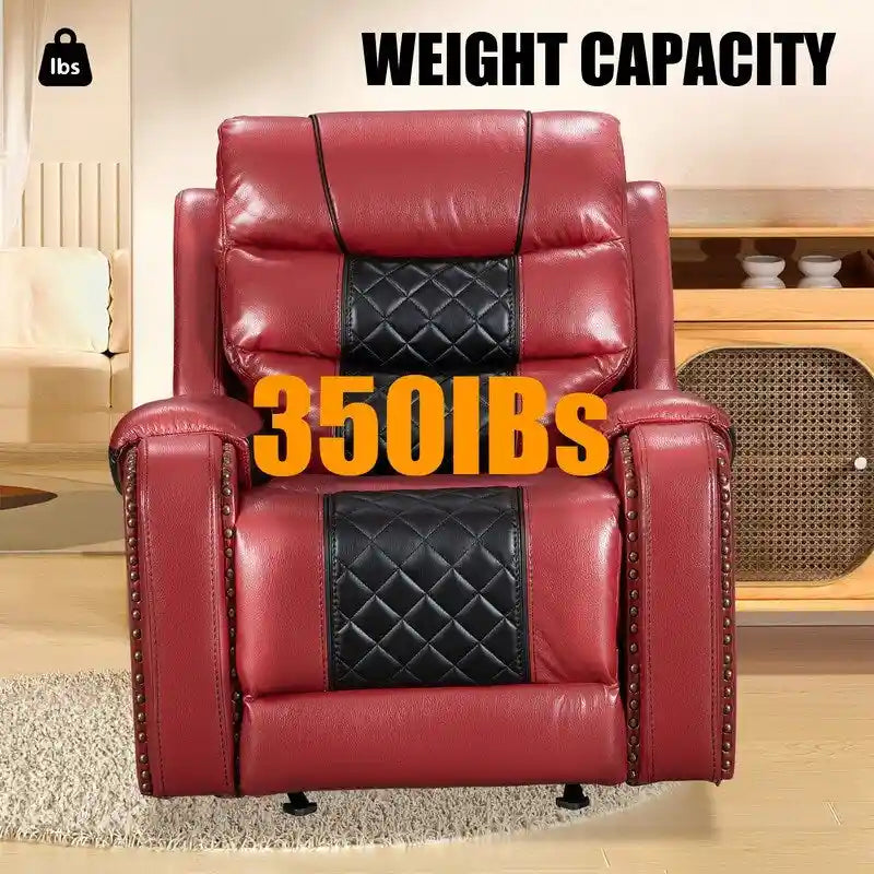 Fauteuil inclinable grand format en similicuir, design américain, pour le salon