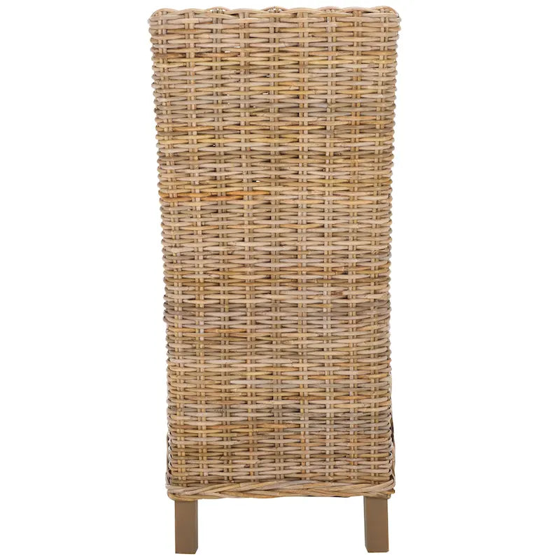 Conjunto de 2 cadeiras de jantar em vime natural 19W x 22D x 41H, estilo boho costeiro