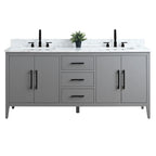 Mobile bagno Vanity Art 72 con doppio lavabo e piano in marmo composito