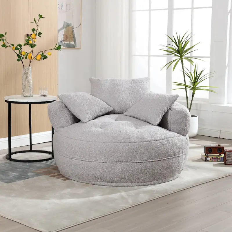 Runder Lazy-Sofa-Sessel -C Weiß/Blau/Grau/Gelb/Orange/Rosarot/Marineblau/Grün, Einzel- und Zweisitzer
