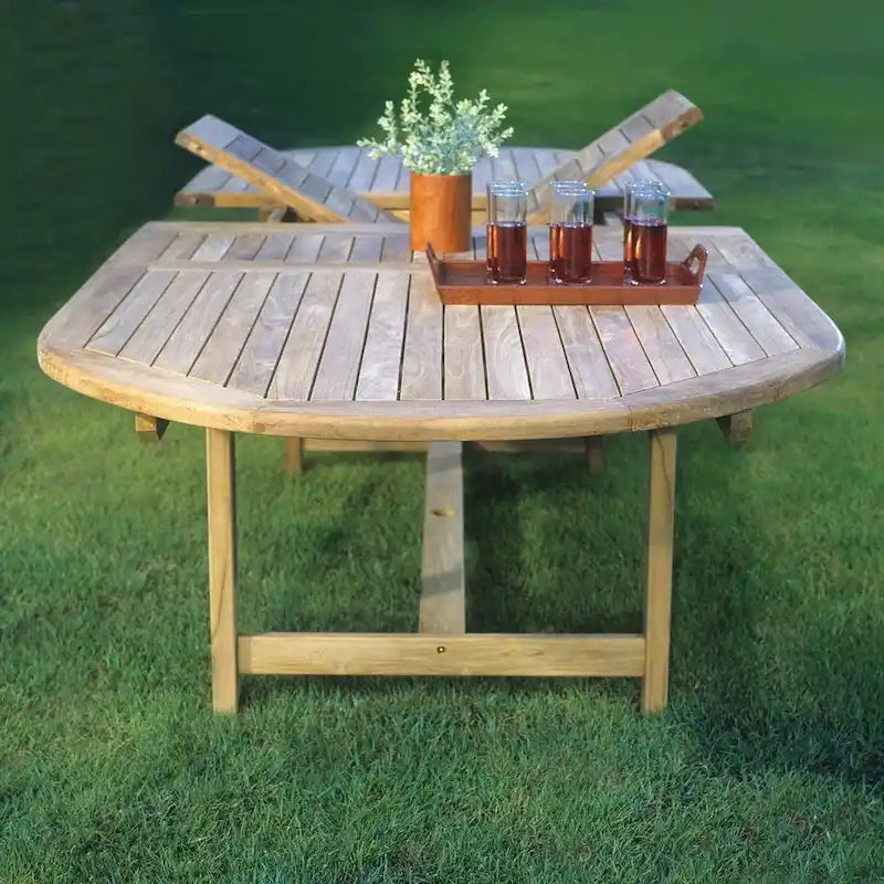 Conjunto de jantar extensível de exterior Amazonia Teak Sessa com 13 peças - 13 peças