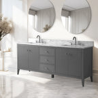 Mobile bagno Vanity Art 72 con doppio lavabo e piano in marmo composito