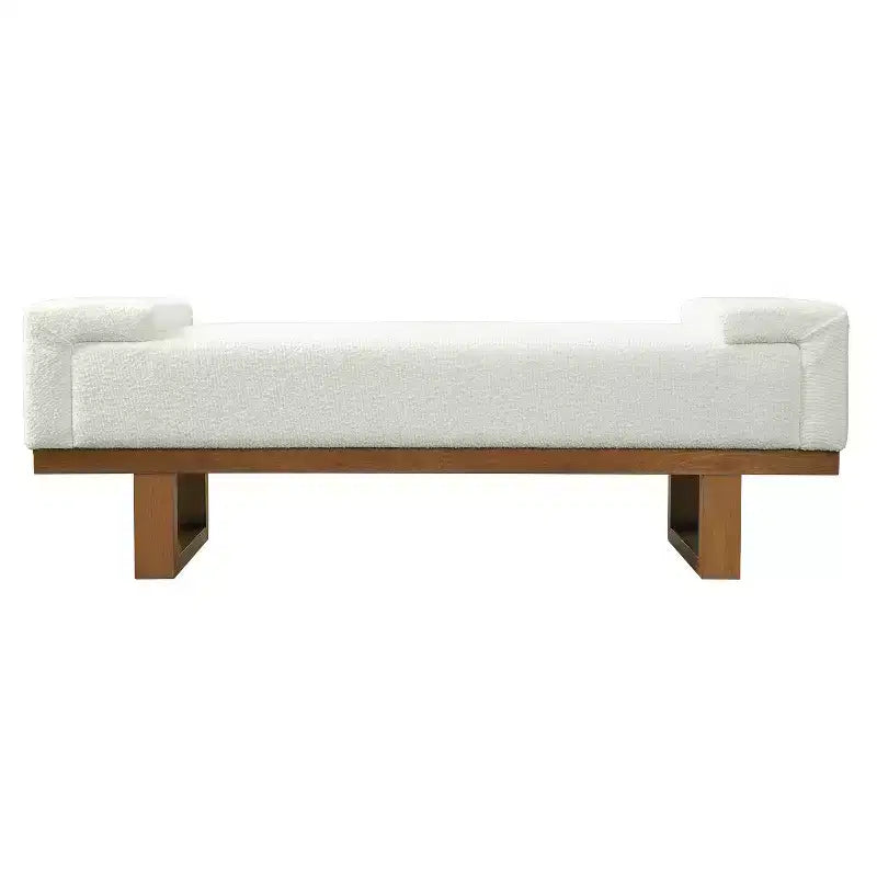 Christopher Knight Home Paulina moderne bank van rubberhout met bouclébekleding