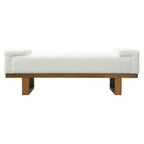 Christopher Knight Home Paulina moderne bank van rubberhout met bouclébekleding