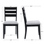 Conjunto de 4 cadeiras de jantar de madeira com encosto de ripas