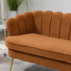 Kleines Mini-Sofa für zwei Personen mit goldenem Metallbein – 2 Sitzplätze