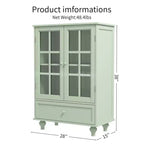 Aufbewahrungsschränke, hölzerner Unterschrank mit 1 Schublade und 2 Glastüren, Sideboard im Landhausstil mit Stauraum für Wohnzimmer