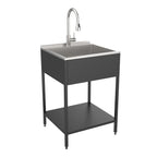 24-in W x 22-in D x 35-in H Edelstahl-Waschbecken und Waschtisch