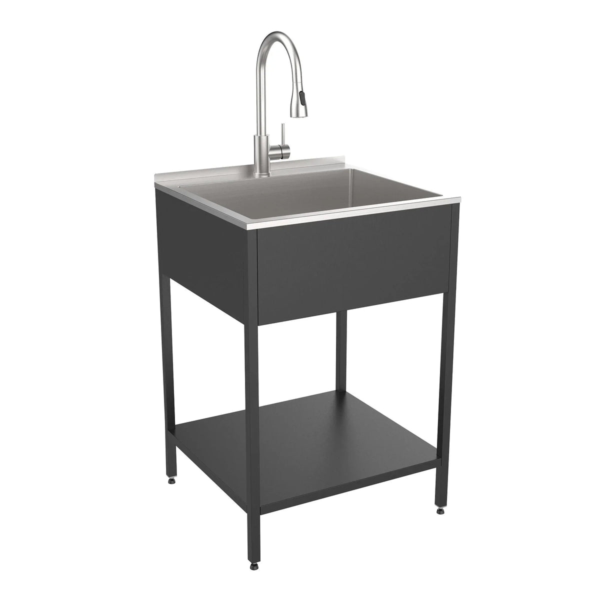 Évier et meuble de buanderie en acier inoxydable de 24 po de largeur x 22 po de profondeur x 35 po de hauteur