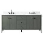 Mobile bagno Vanity Art 72 con doppio lavabo e piano in marmo composito