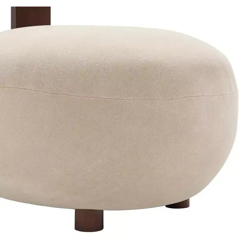 Moderní designové křeslo Christopher Knight Home Chariya z kaučukovníkového dřeva s velurovým čalouněním a válcovým opěradlem