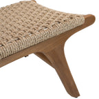 Poltrona lounge rustica in teak con intreccio - da esterno