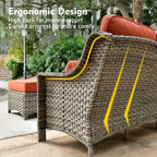 Ensemble de conversation de mobilier de patio extérieur XIZZI en 9 pièces avec fauteuil pivotant