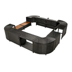 Spa-Umrandung, Spa-Gestell, viereckiges Outdoor-Lounge-Set aus Polyrattan